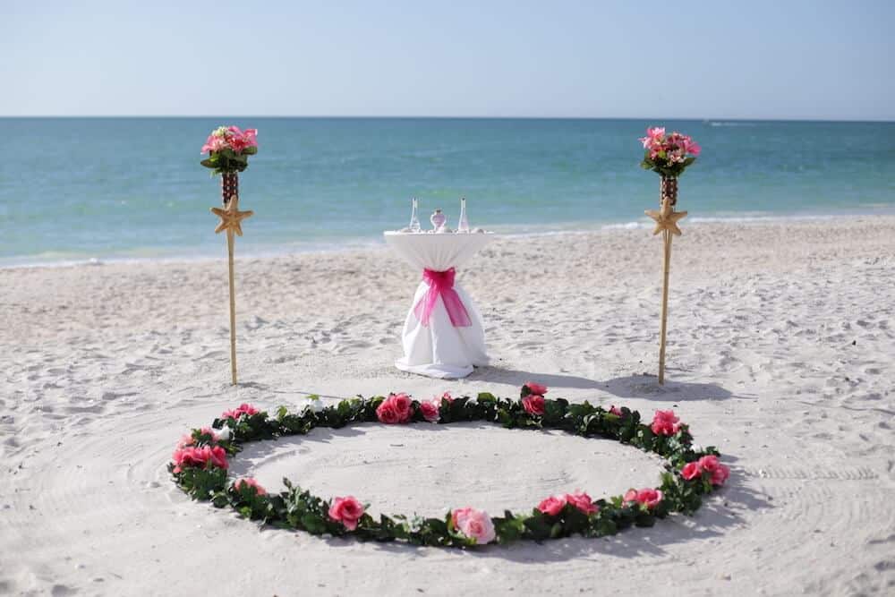 Simple Elopement Ceremony on the Beach in Florida - Floral Circle
