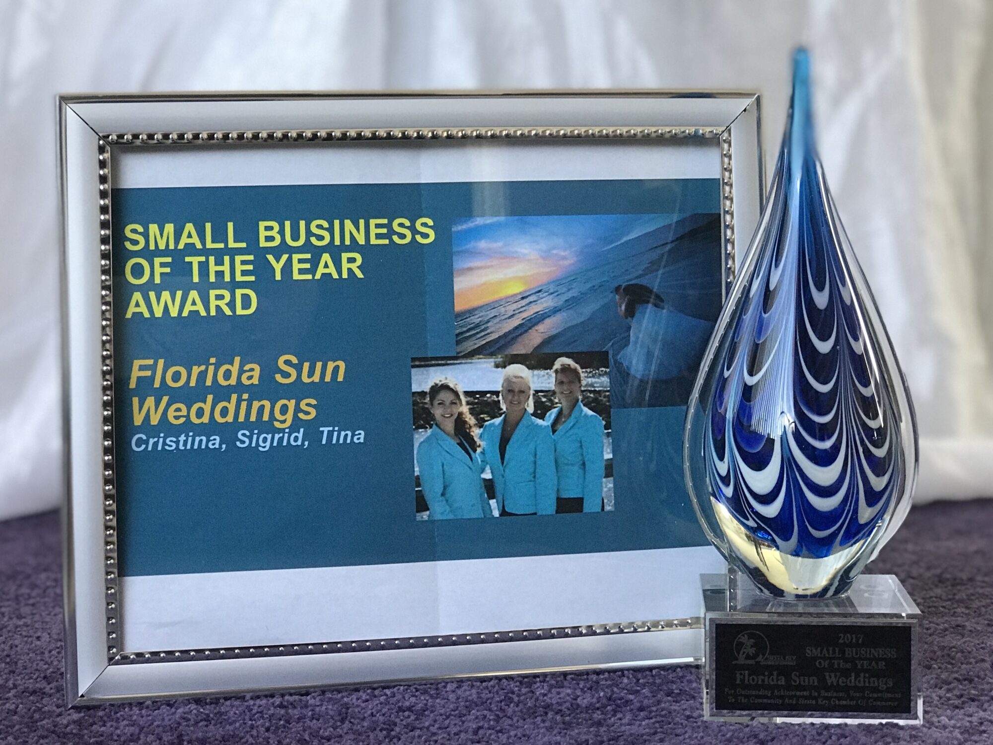 2017 Small Business of the Year Award- Siesta Key Chamber of Commerce