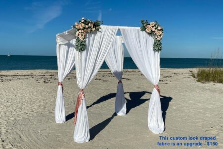 Elegant Draped Arbor for Beach Wedding in Florida