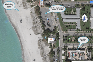Venice Florida Beach Wedding Location Map