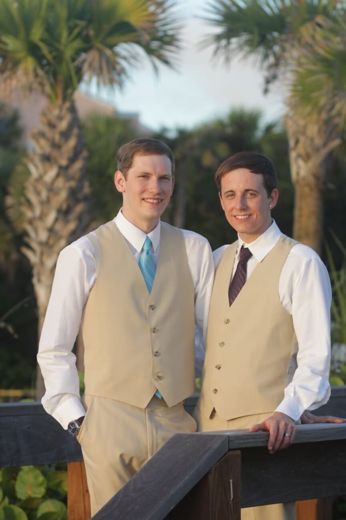 same sex beach wedding ceremony