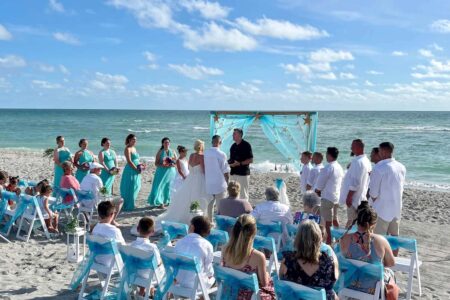 Aqua Starfish Themed Beach Wedding in Florida - Affordable Destination Wedding Venue