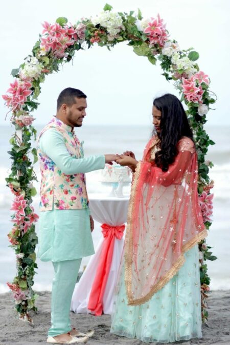 Floral Arch for Indian Wedding on Florida Beach