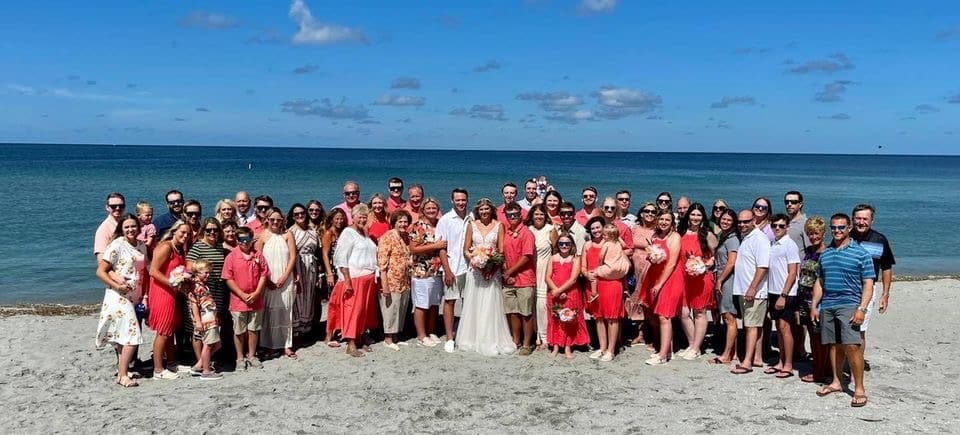 Florida Destination Weddings - Beach Wedding Ceremony in Matching Colors