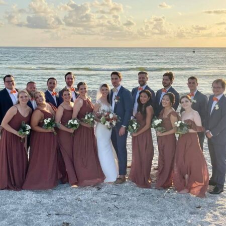 Rust Colored Bridesmaid Dress | Florida Beach Wedding Attire | Beach Wedding Ideas