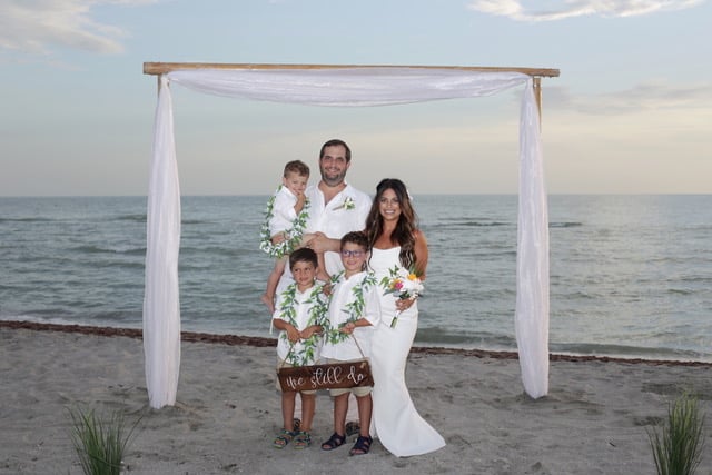 Florida Beach Vow Renewal Ceremony with Family