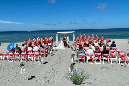 Coral Beach Wedding Ceremony in Sarasota