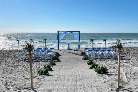 Sea Stars beach wedding package in royal blue