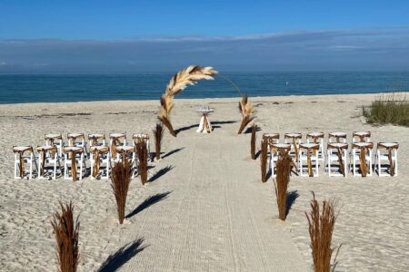 Bohemian Bliss Pampas Grass Arch for Florida Beach Wedding Ceremony Package