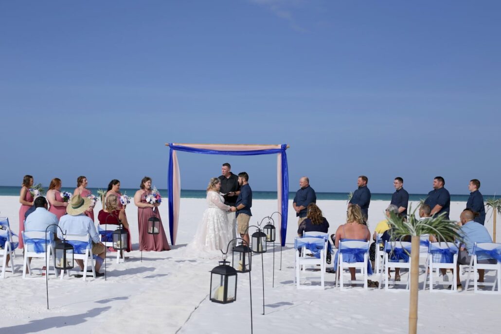 Black Lanterns with Tropical Breeze Beach Wedding Ceremony Set Florida