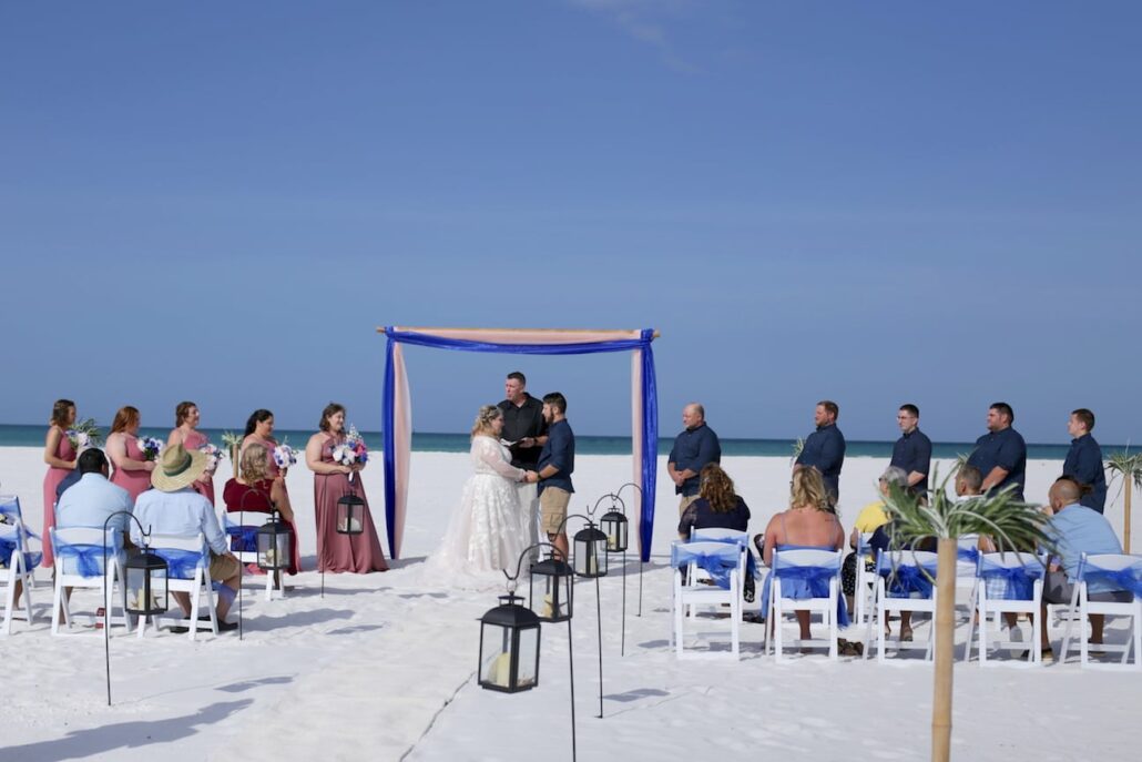 Affordable beach wedding custom colors and decorations