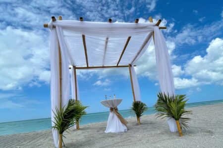 chuppah beach wedding trellis