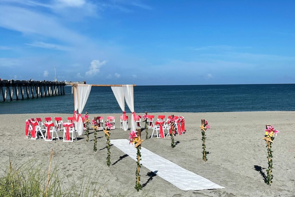 Affordable Destination Wedding - Coral Beach Wedding Ceremony in Sarasota