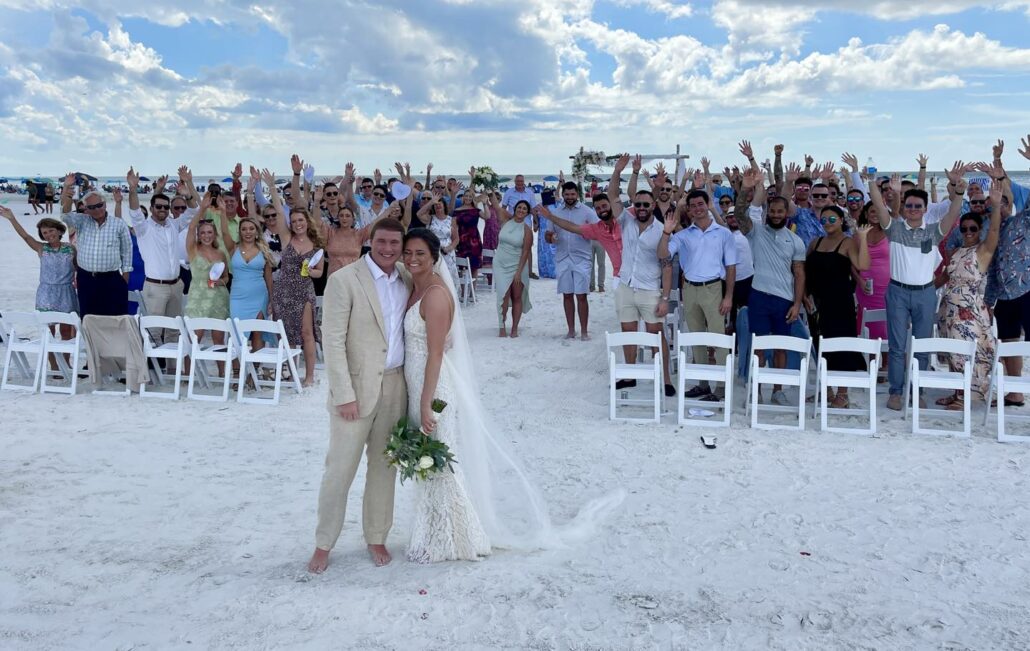 Beach Wedding Trends Large Florida Beach Wedding Ceremony 1 e1676304301952