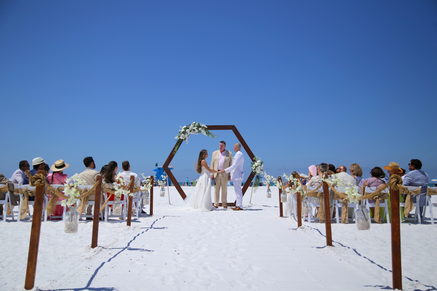 Hexagon Wedding Arch Arbor for Beach Wedding