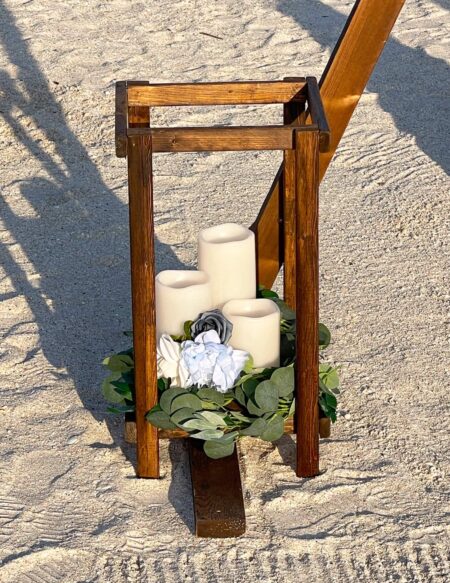 florida beach wedding wooden lantern