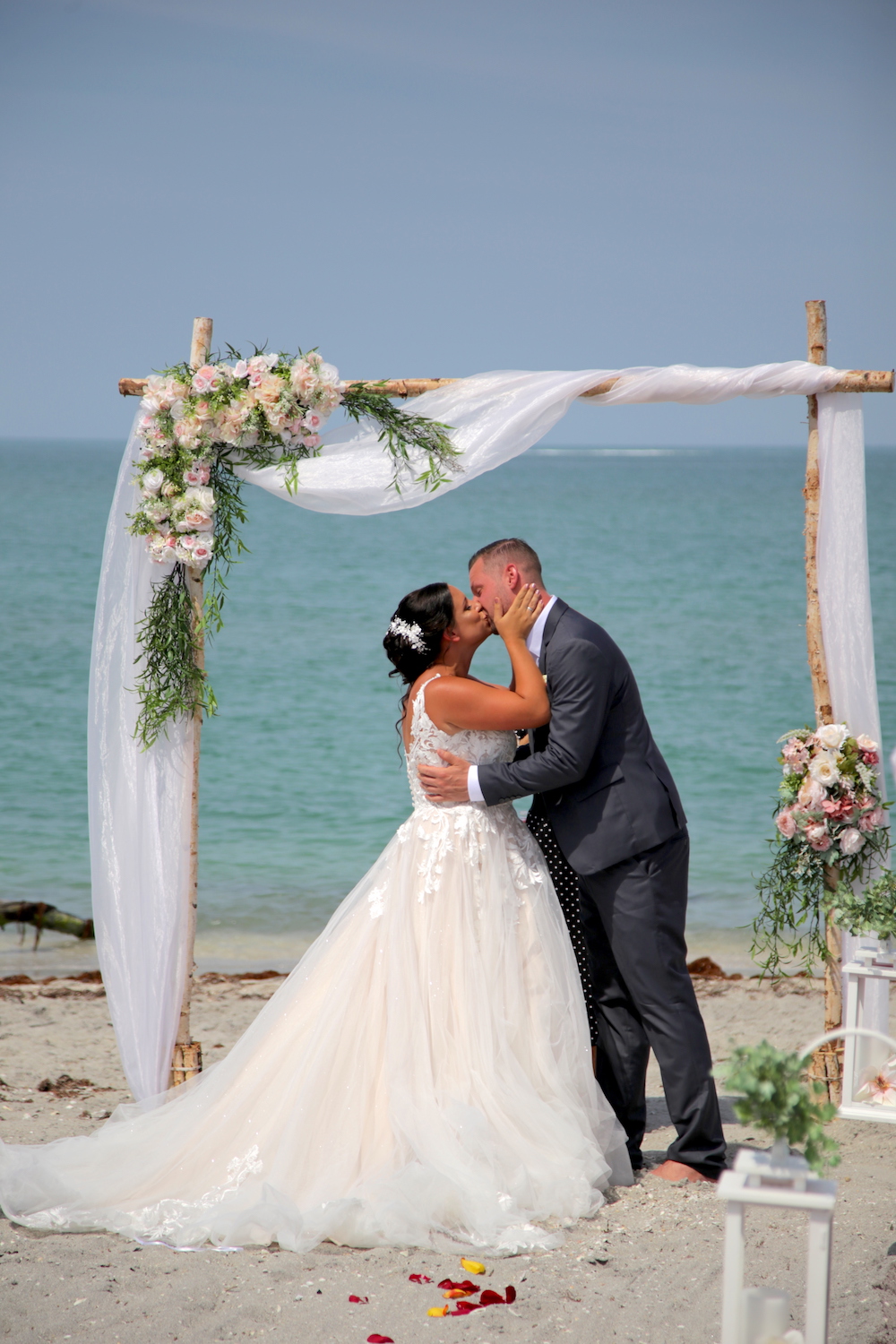 organic floral beach wedding arch