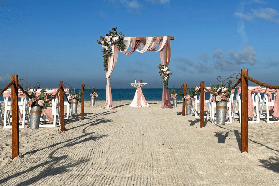 Dusty Rose Beach Wedding
