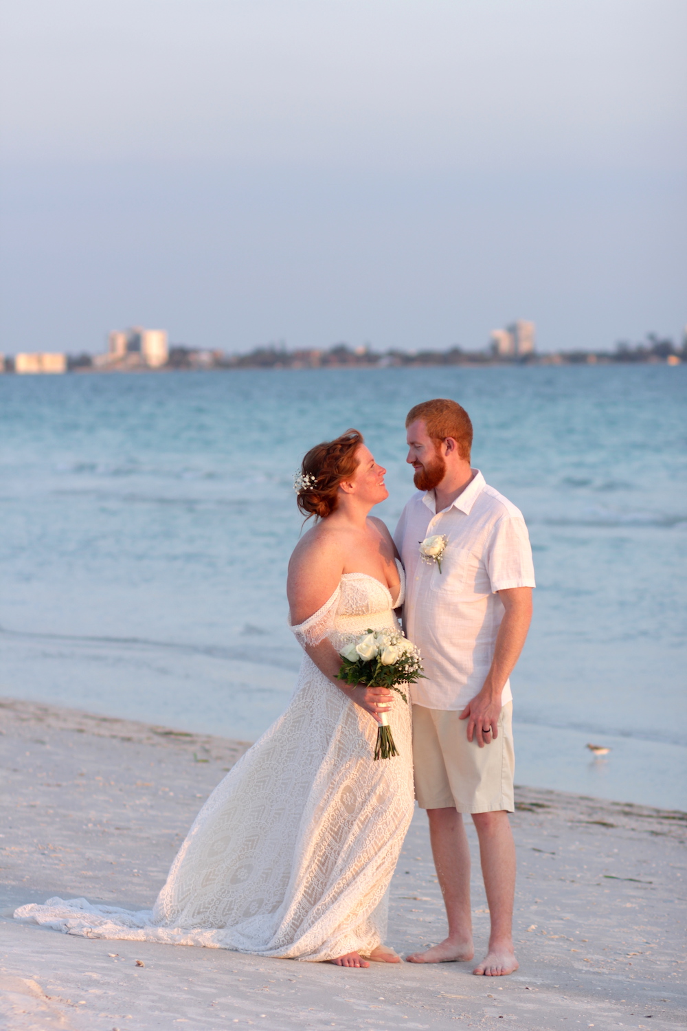 Beach Wedding Bride and Groom