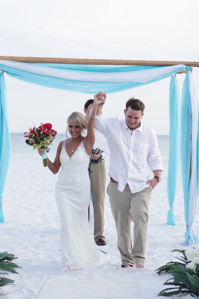 Happy Couple Beach Wedding