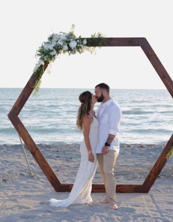 Modern Wooden Hexagon Boho Beach Wedding