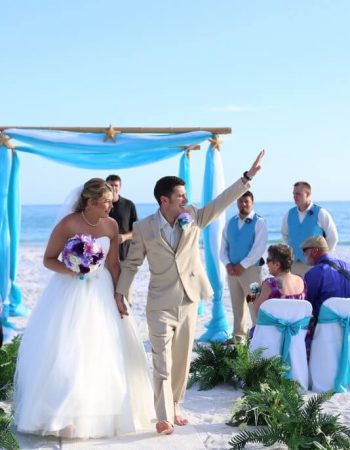ocean waves aqua beach wedding package with starfish | floridasunwedding.flywheelstaging.com